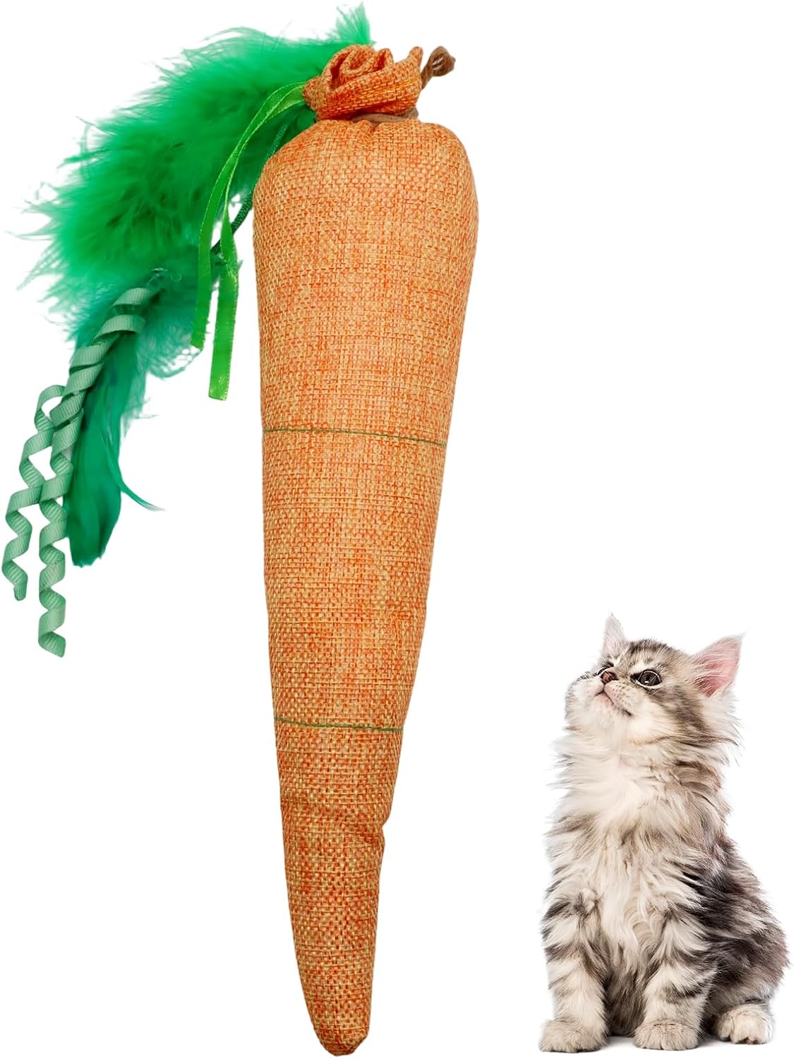 1Pack 12.8-Inch Carrot Cat Toy & Catnip Kicker Toy