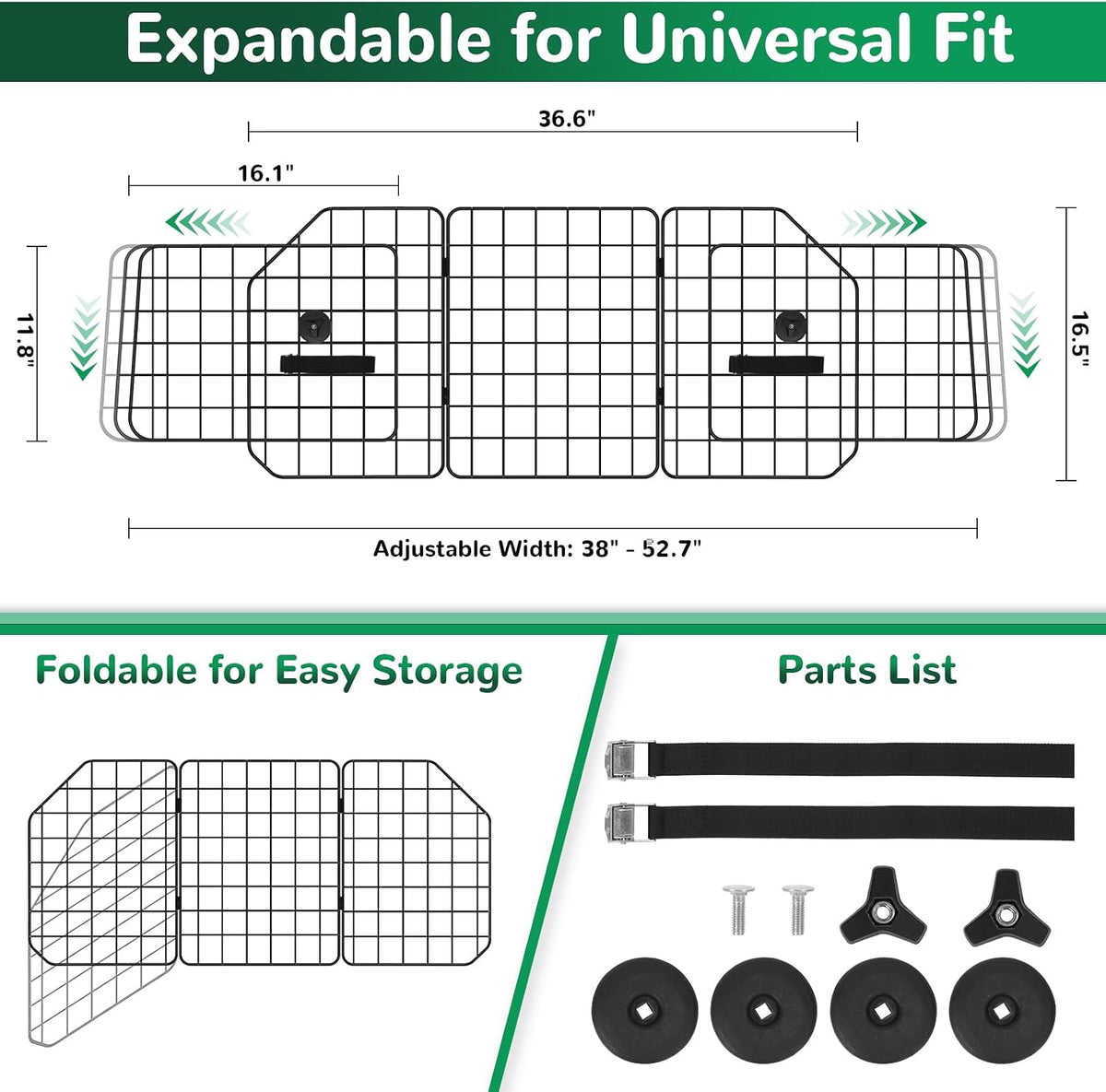 Universal Fit Car Barrier,Adjustable Dog Barrier,Back Seat Separator Gate