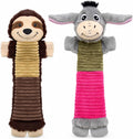2 Pack No Stuffing Dog Squeaky Toys, Chew with Crinkle to Large Puppy