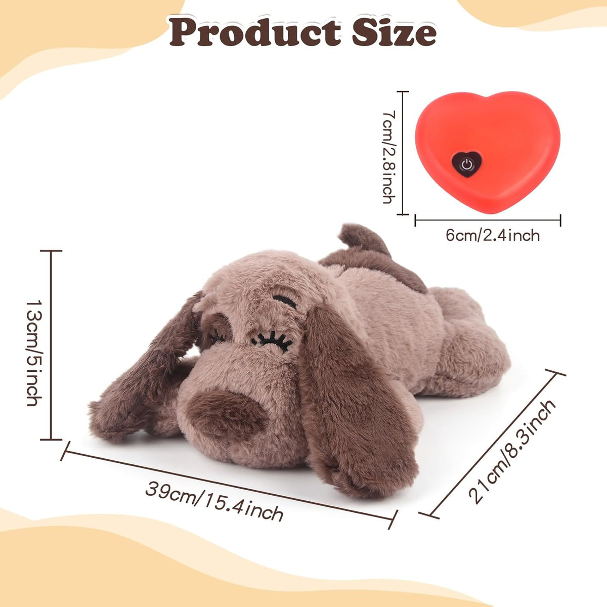 BEVERLYSHARK Beverly Shark Puppy Heartbeat Toy Dog Anxiety Relief Calming Aid Puppy Heartbeat Stuffed Animal Behavioral 