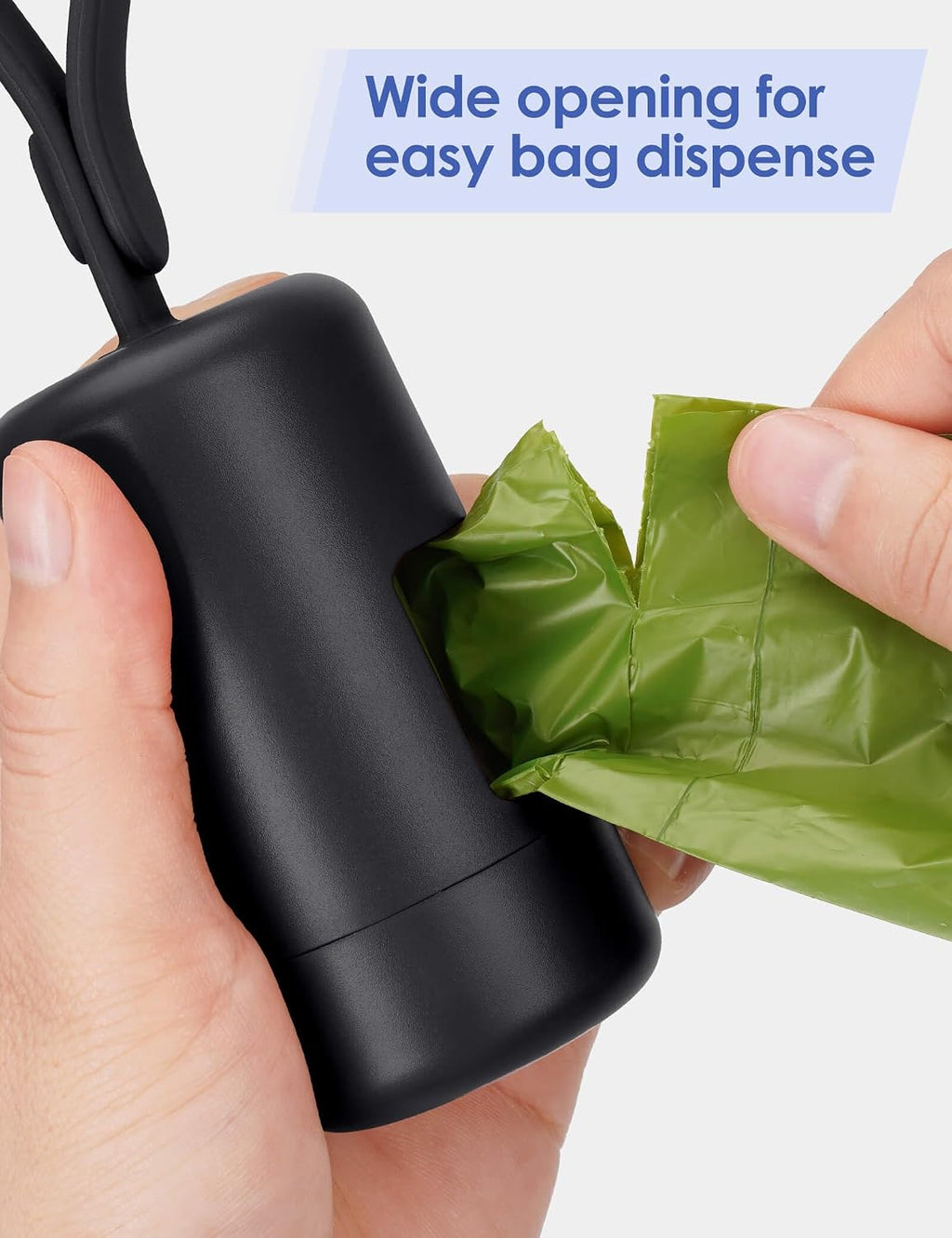 Gobeigo Dog Poop Bag Holder with Used Bag Hook(Black)