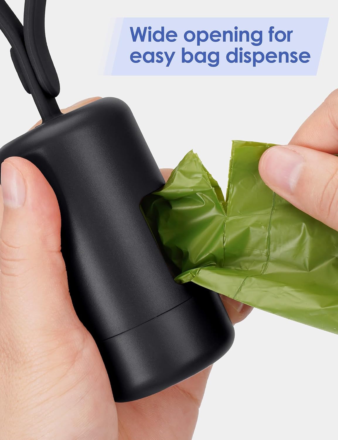 Gobeigo Dog Poop Bag Holder with Used Bag Hook(Black)