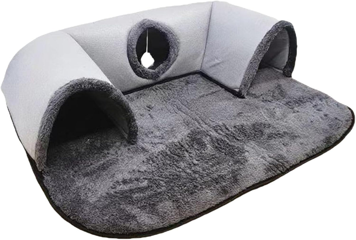 U Shape Cats Play Tunnel with Polyester Fabric, Foldable, S