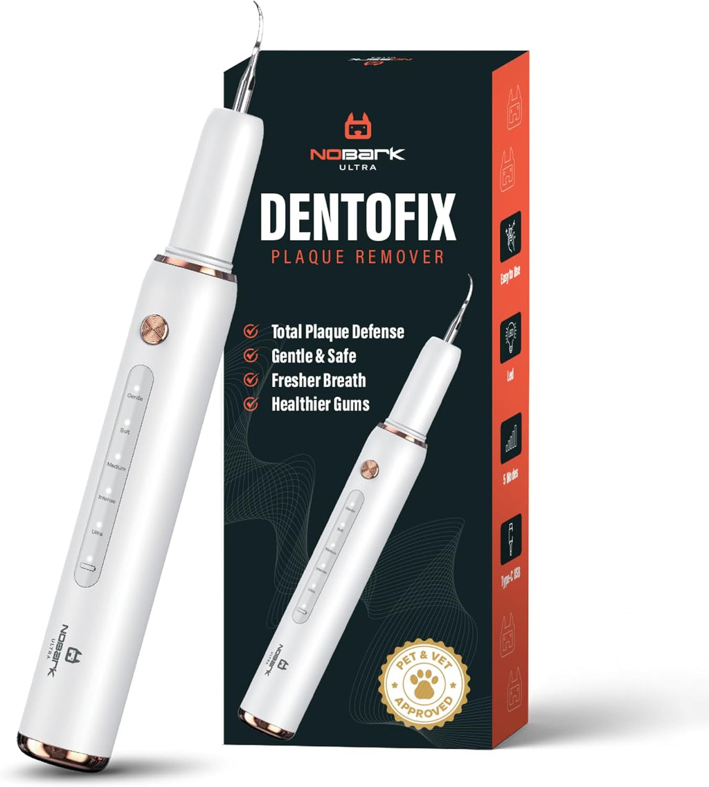 NoBark Ultrasonic Dog Teeth Cleaner Kit - Dog Plaque Remover Tool, 5 Modes