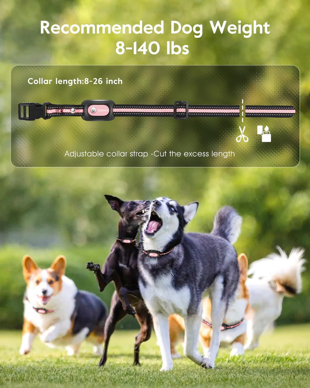 SLOPEHILL Dog Shock Collar ,4200FT Dog Training Collar with Remote,Pink