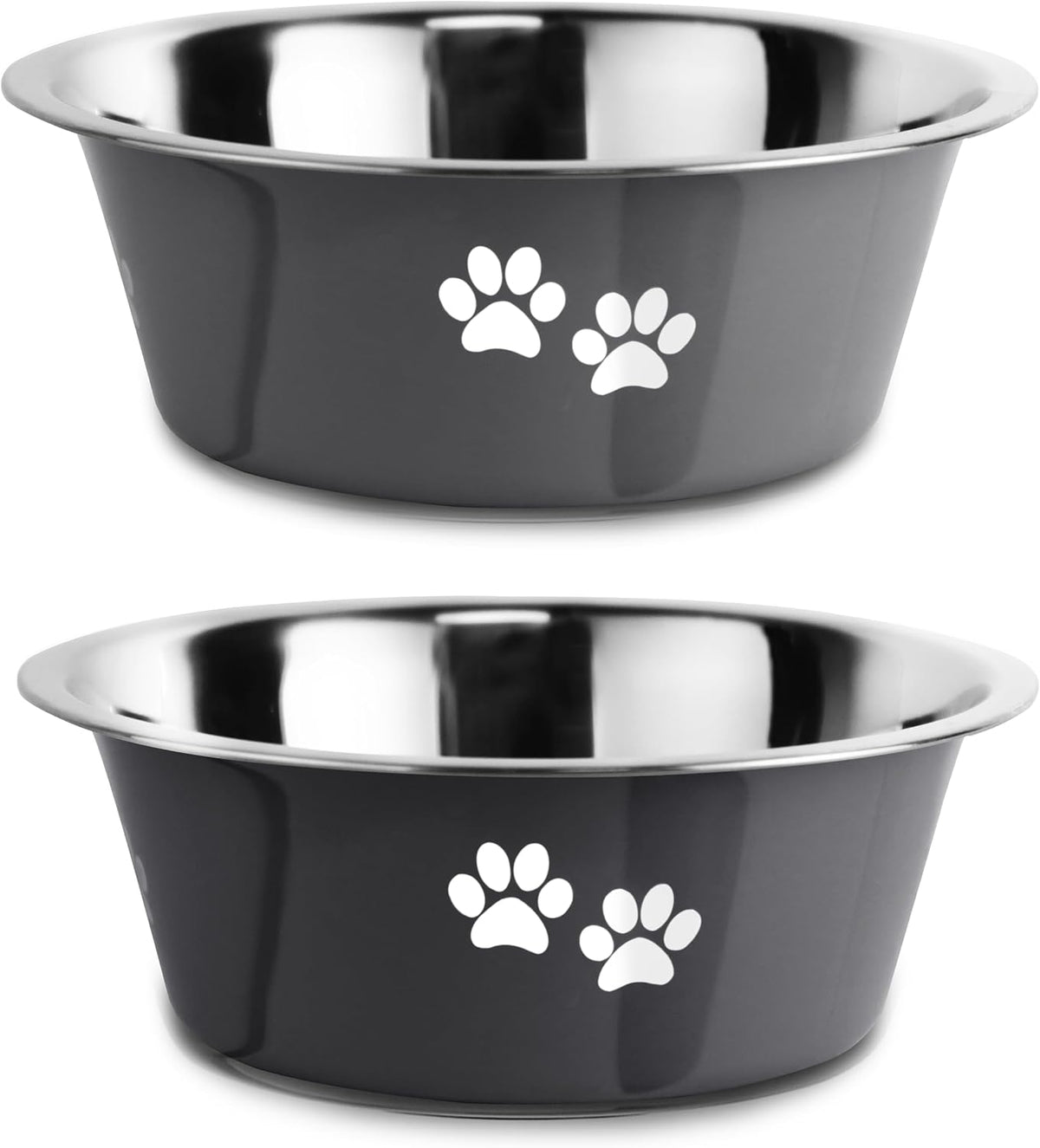 Stainless Steel Dog Bowls, Nonslip Rubber Bottom No Spill Proof Skid Metal Insulated Dog Bowls for Large Medium Small Br