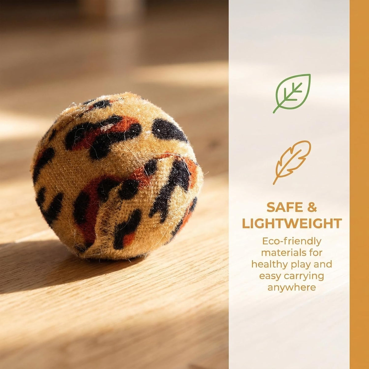 12pcs Leopard Print Cat Play Ball Soft Fabric 1.57 Inch Chew Balls