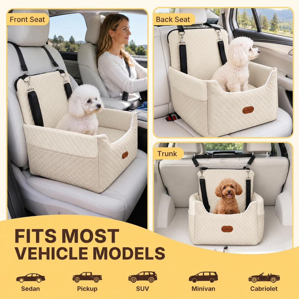 ALL GOOD PET SUPPLIES Dog Car Seat for Small/Medium Dogs Under 35lbs