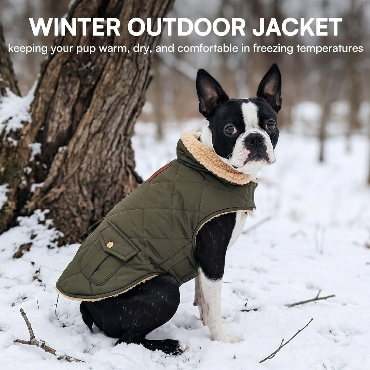 Warm Puffer Dog Coat Thick Plush Quilting Medium Winter Jacket
