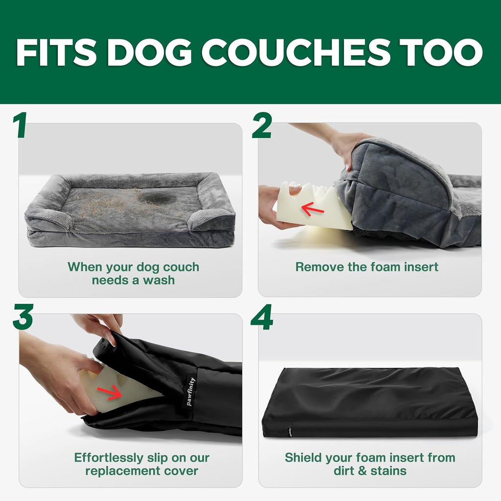Pawfinity Waterproof Dog Bed Cover Replacement Washable, Zipper Closure