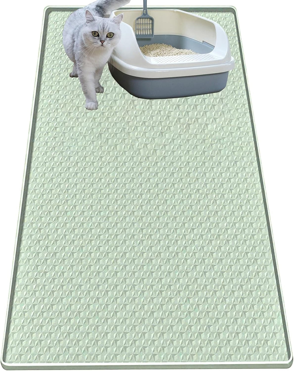 Cat Litter Mat for Litter Box, Silicone Large Cat Litter Trapping Mat - 34x22 in, Waterproof & Non-Slip, Durable & Easy 