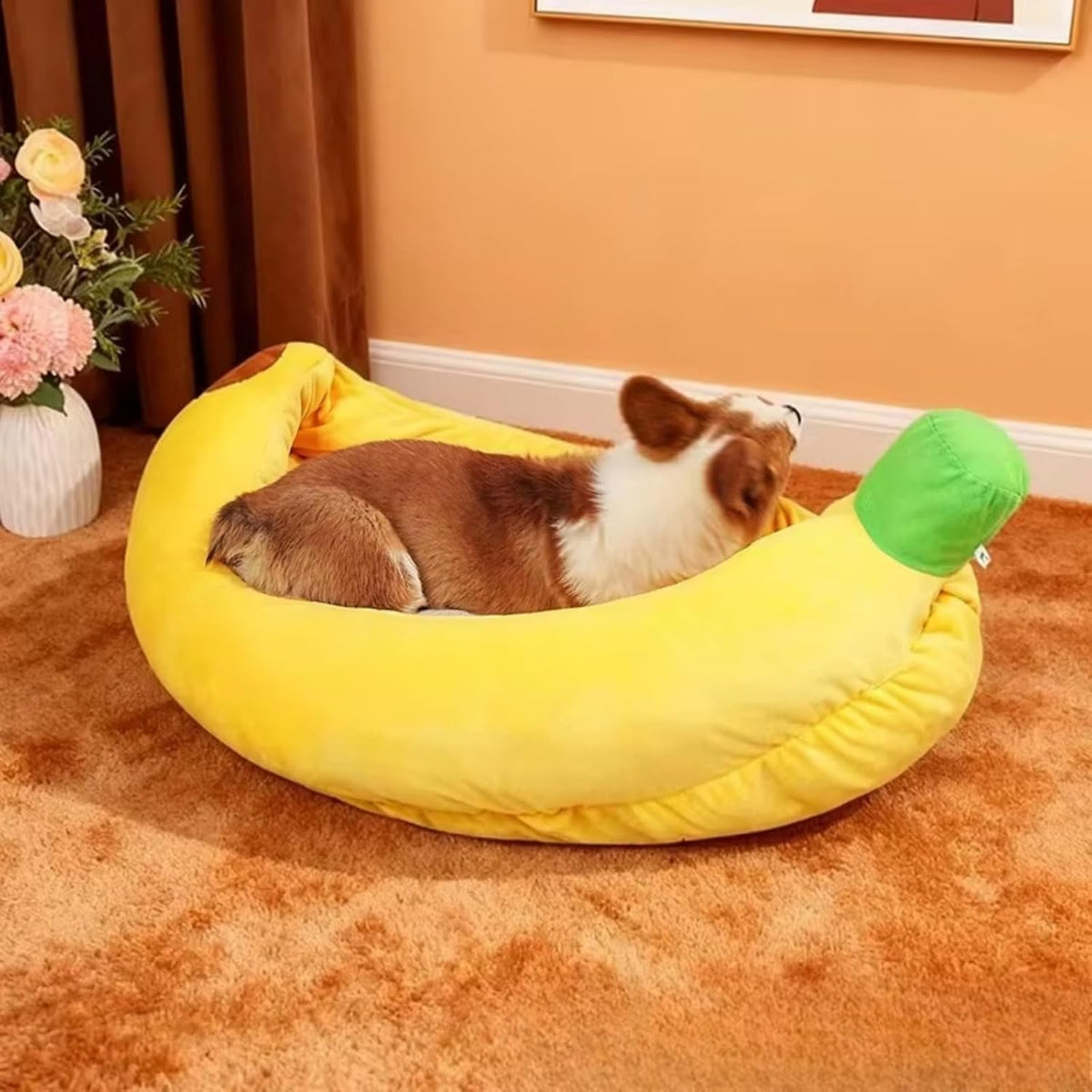 Four Seasons Warm Pet Cushion Banana Winter Dog Sofa Cat Litter Pet Supplies Kennel Removable Pet Bed (XXL)