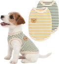 2-Pack Dog T-Shirt for Small Dogs, Striped Stretchy Puppy Clothes