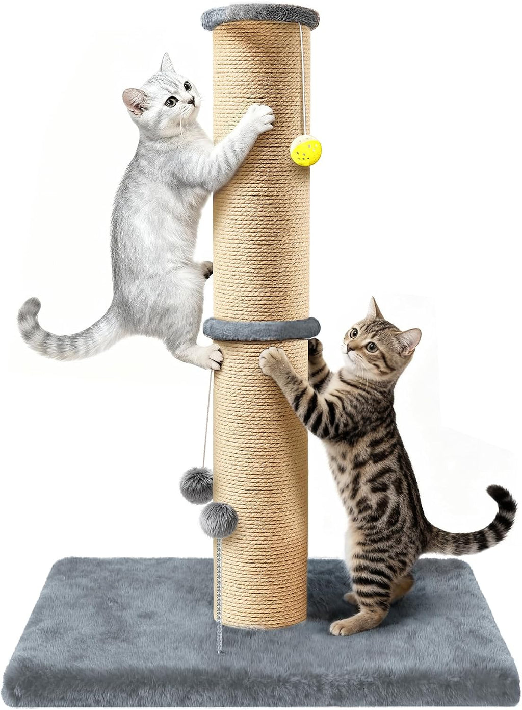 36'' Tall Cat Scratching Post for Indoor Cats with Sisal Post & Plush Toys