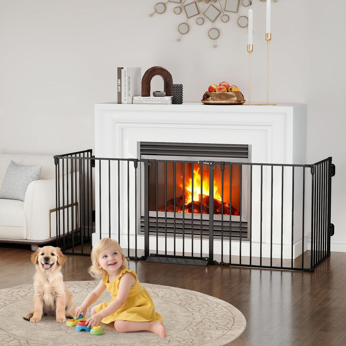 29.4-78" Extra Wide Baby Gate, Long Dog Gates Indoor for Stairs