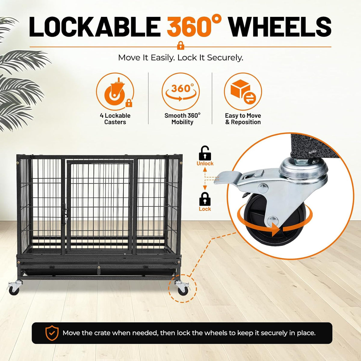 Homey Pet 31 Inch Stackable Dog Crate for Small Dogs, Heavy Duty Wire Cage