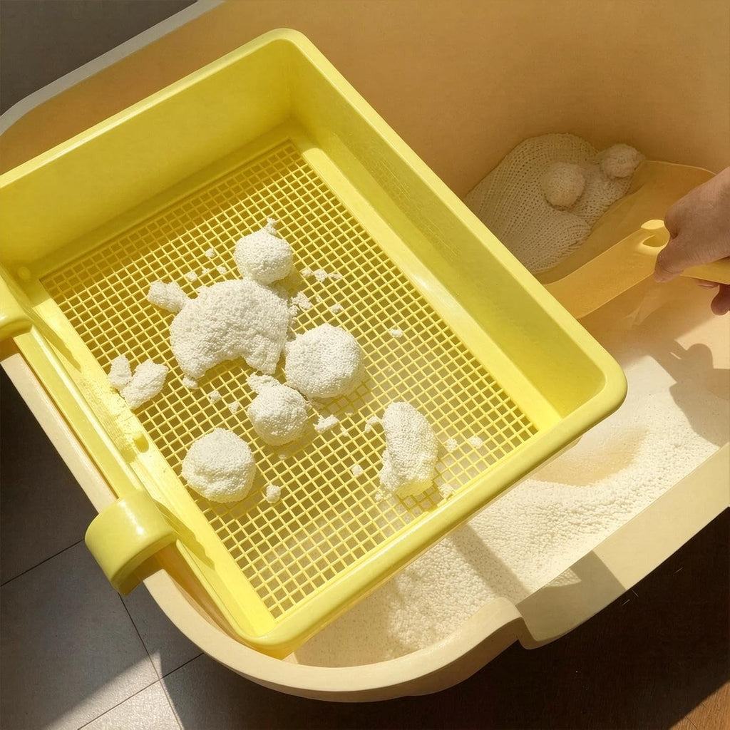 Litter Sifter, Fine Mesh Washable Portable Cat Waste Cleaning Container