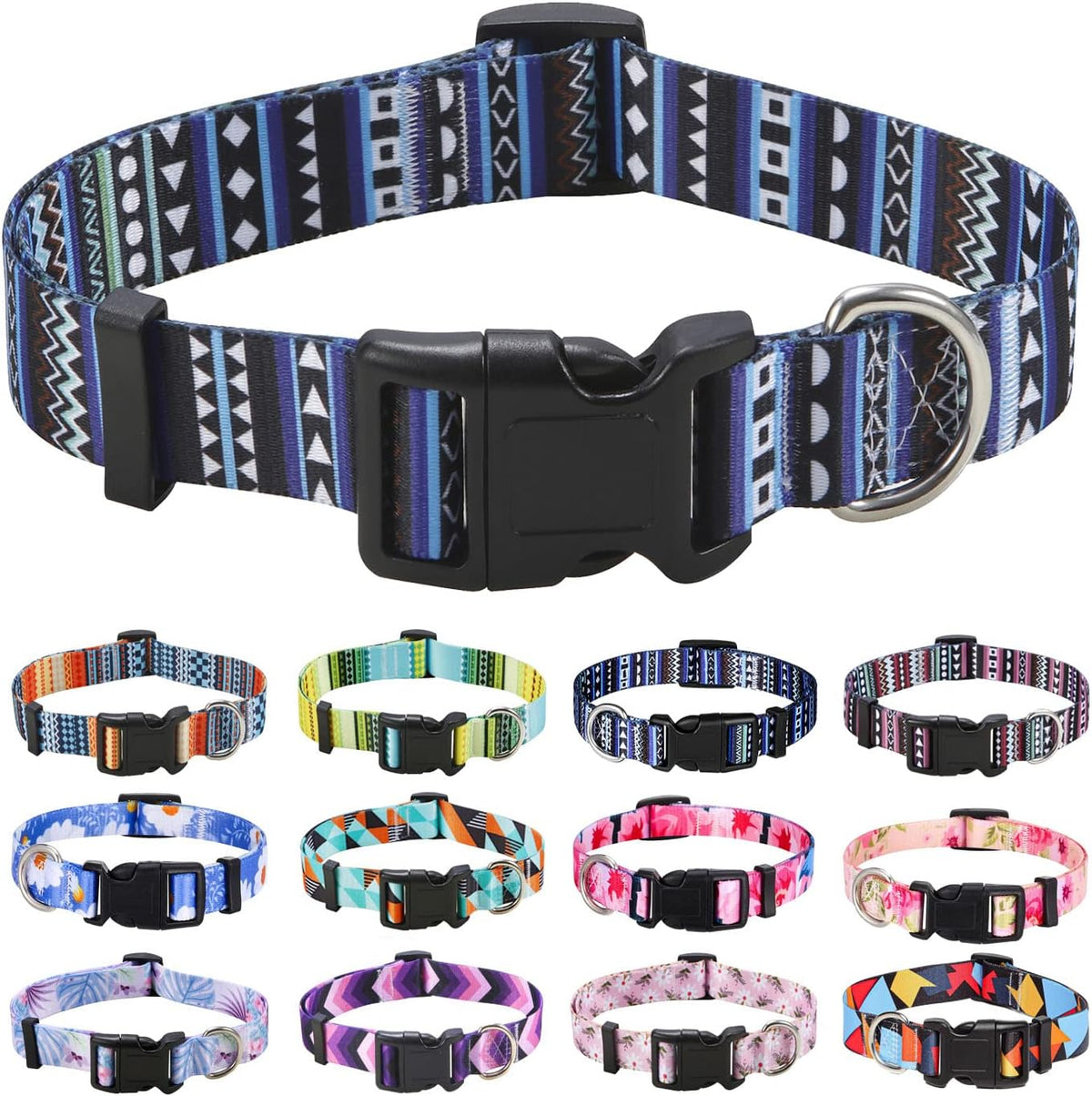 Mihqy Dog Collar for Small Dogs, Fashion Design, Floral Pink,S