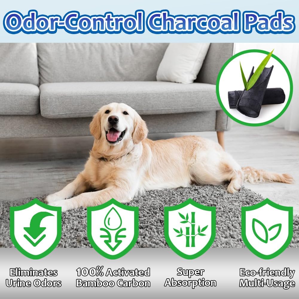 Dogcator Charcoal Dog Pee Pads Extra Large 28“x34”, Puppy Pads XL 30 Count