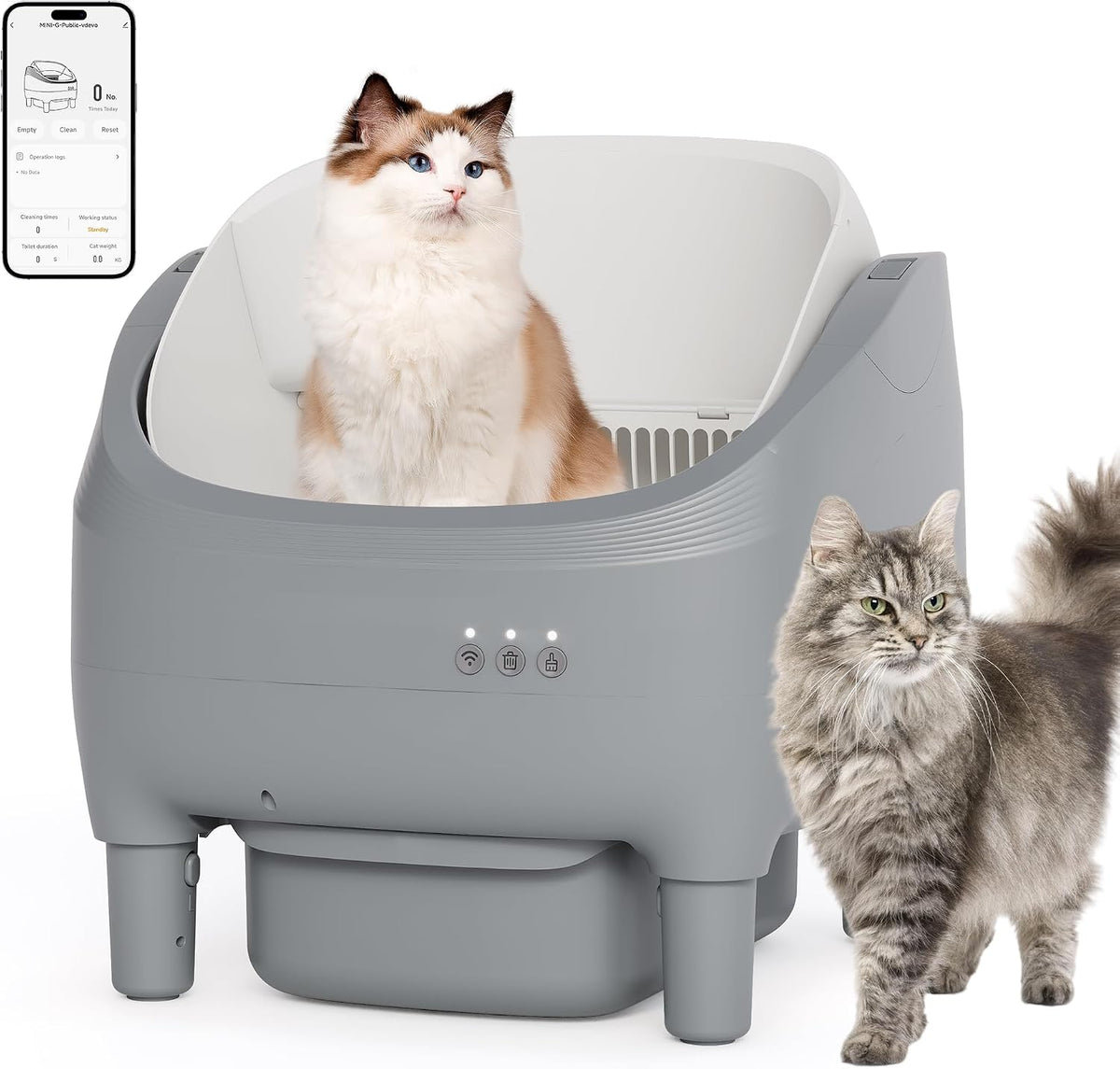 Self Cleaning Litter Box for Multiple Cats, Smart Automatic Litter Box