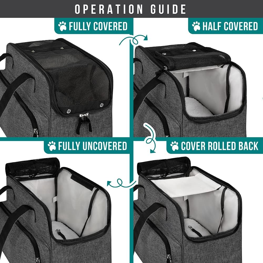 PetAmi Small Dog Purse Carrier, Airline Approved Soft Sided Tote, Dark Gray