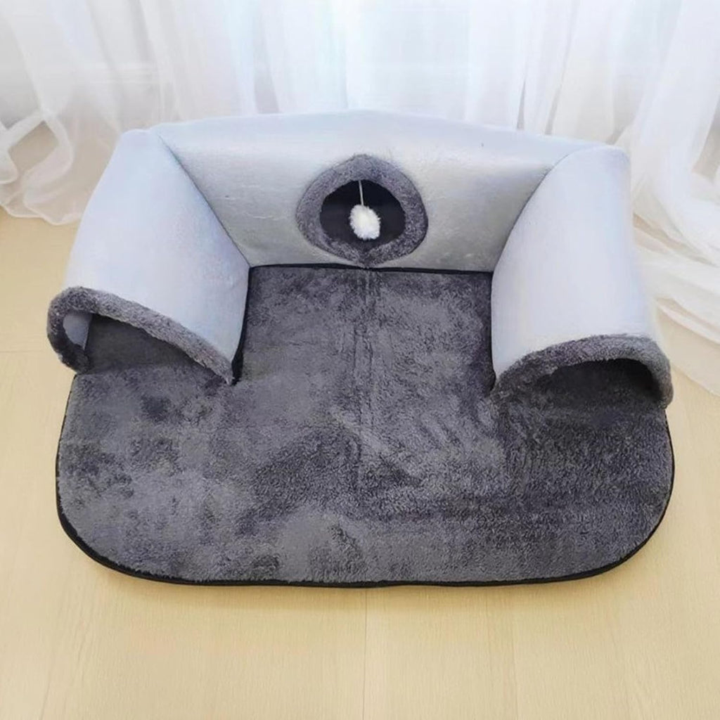 U Shape Cats Play Tunnel with Polyester Fabric, Foldable, S