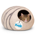 Cat Cave – Natural Wool – Self-Warming Hideaway for Indoor Cats & Kittens