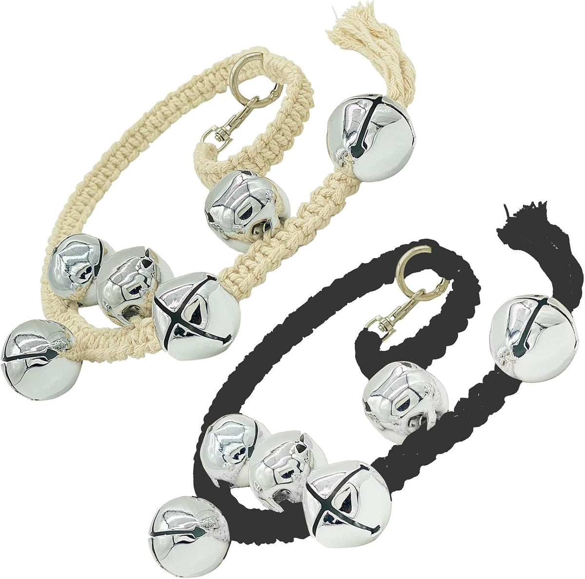 Dog Hanging Doorbells| 6 Extra Loud Dog Potty Training Bells| Adjustable Durable Braided Rope Door Bell for Dogs to Ring