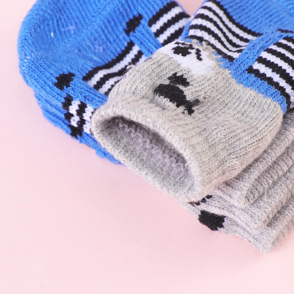 4 Pack Cotton Anti-Slip Pet Socks for Dogs, Non-Slip Ankle Paw Protectors