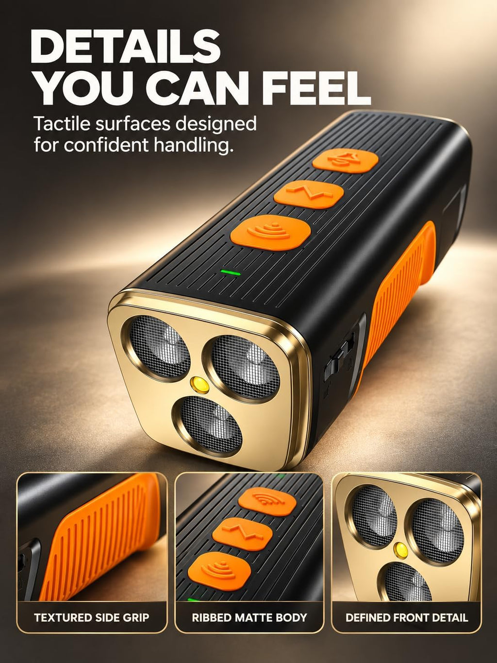 Ultrasonic Dog Bark Deterrent Device with LED Flashlight & Beep