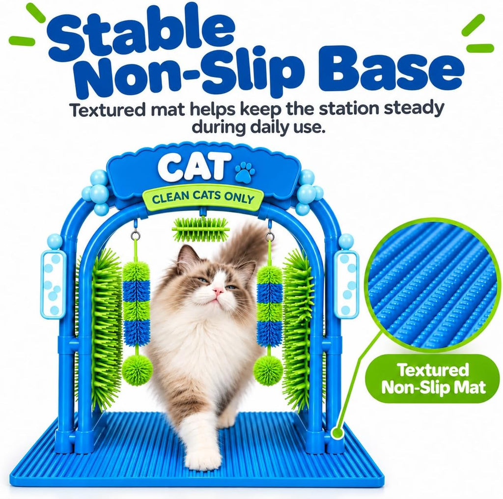 Cat Grooming Wash Station, Self Grooming Arch Scratcher，1 Pcs