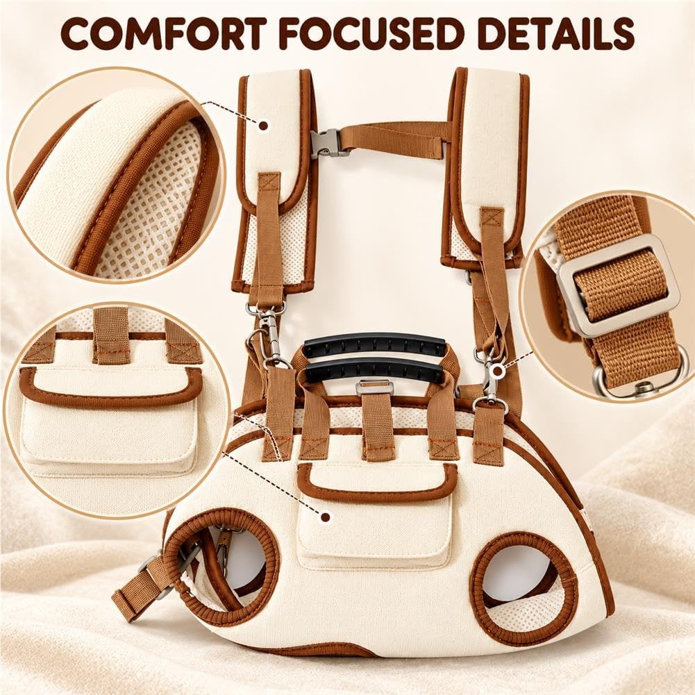 Portable Breathable Pet Carrier Sling with Padded Straps for Small Dogs