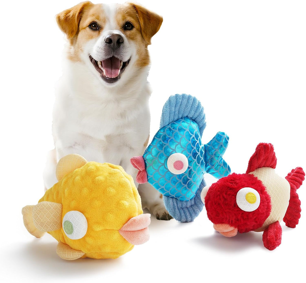 Nocciola 5-Pack Squeaky Dog Toys, Durable Stuffed Critter Zoo Dog Toys with Unique Squeak Sounds to Keep Dogs Busy, Pupp