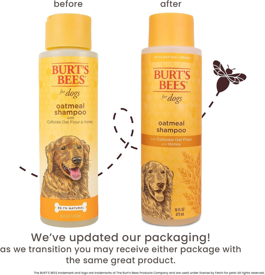 Burt's Bees for Pets Oatmeal Dog Shampoo, Puppy and Adult, 16 Fl Oz