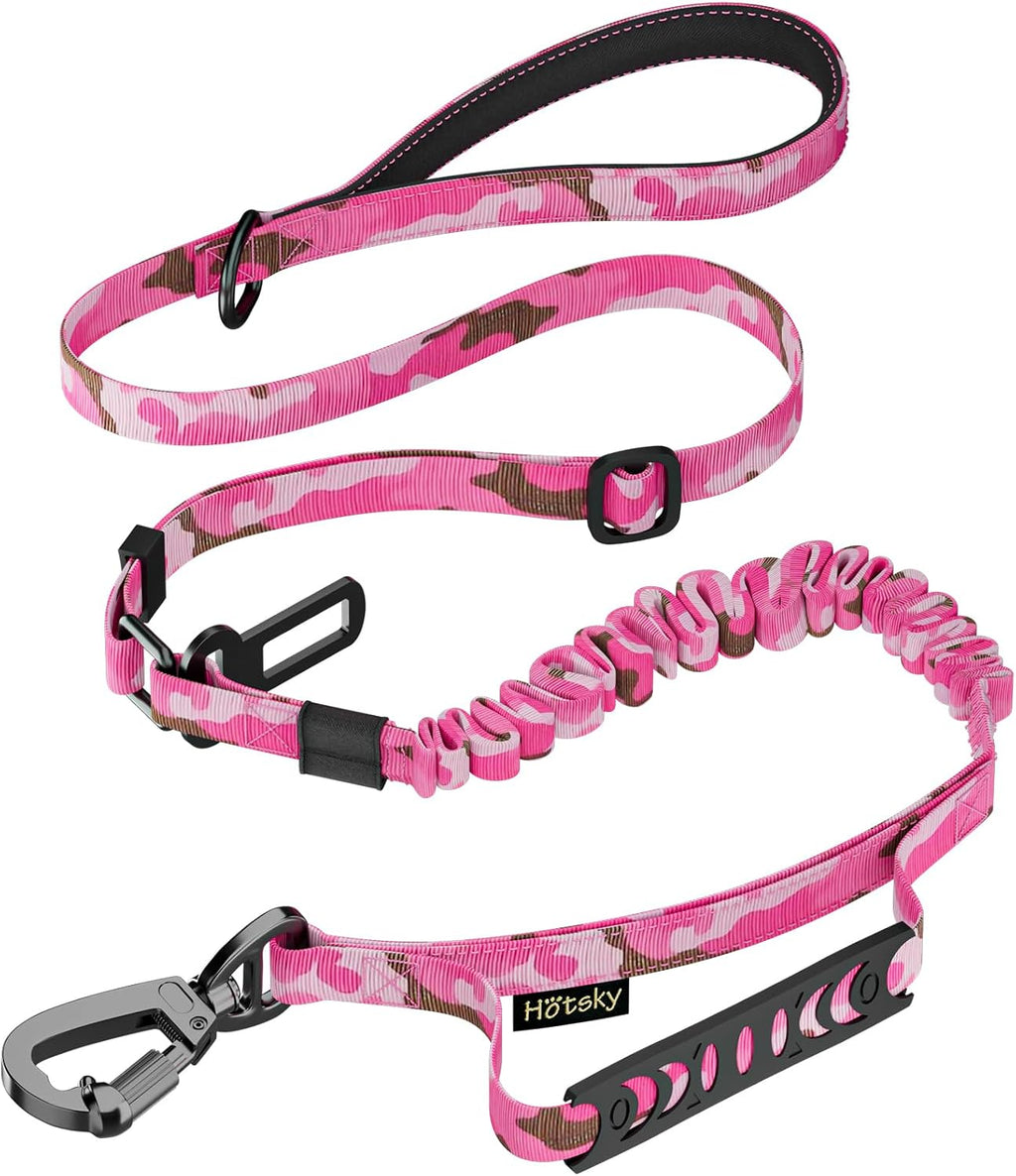 Tactical Bungee Shock Absorbing No Pull Dog Leash,Purple Camo,4-6FT