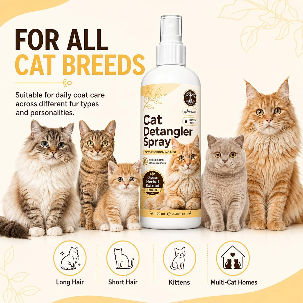 Granado Cat Detangling Spray for Matted Hair, Dematting Coat Care