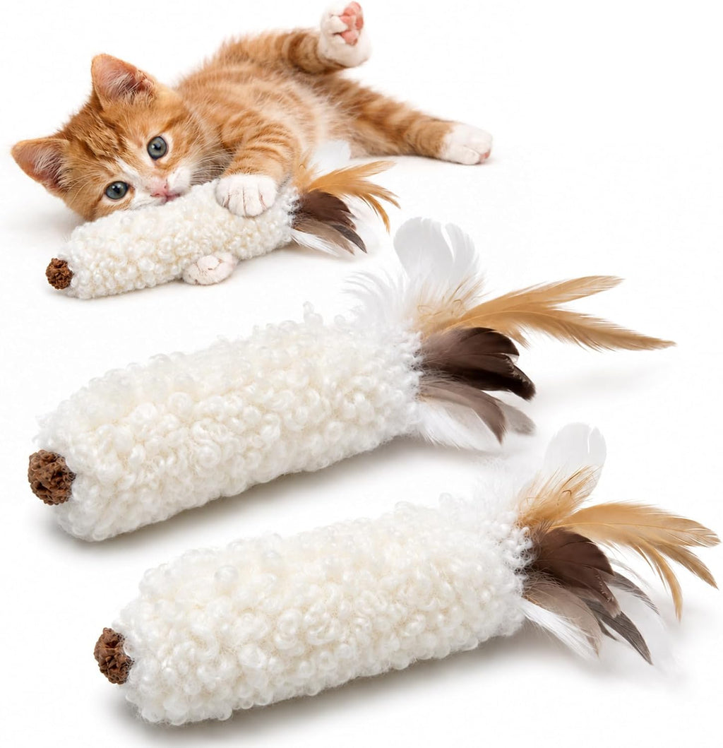 Agape Wool Cat Toys with Catnip & Silvervine Gall Fruit, Soft Plush Toys