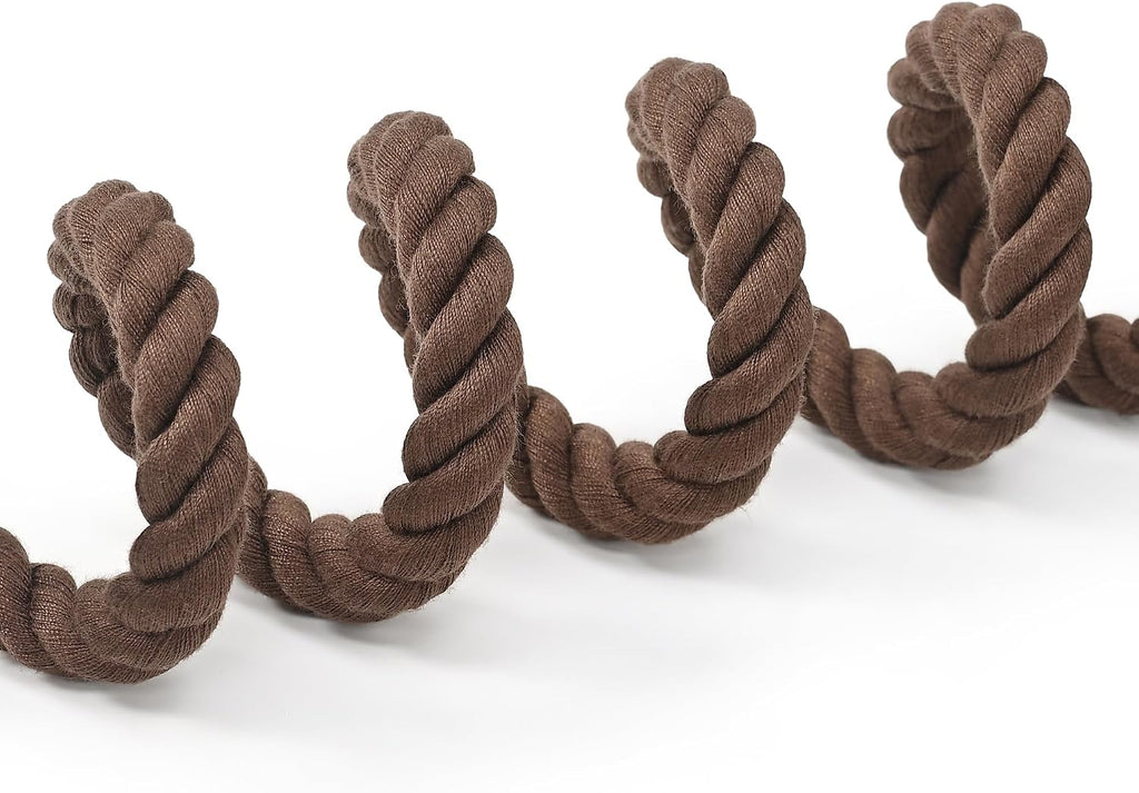 Mile High Life Dog Leash Braided Cotton Rope with Leather-Reinforced Ends