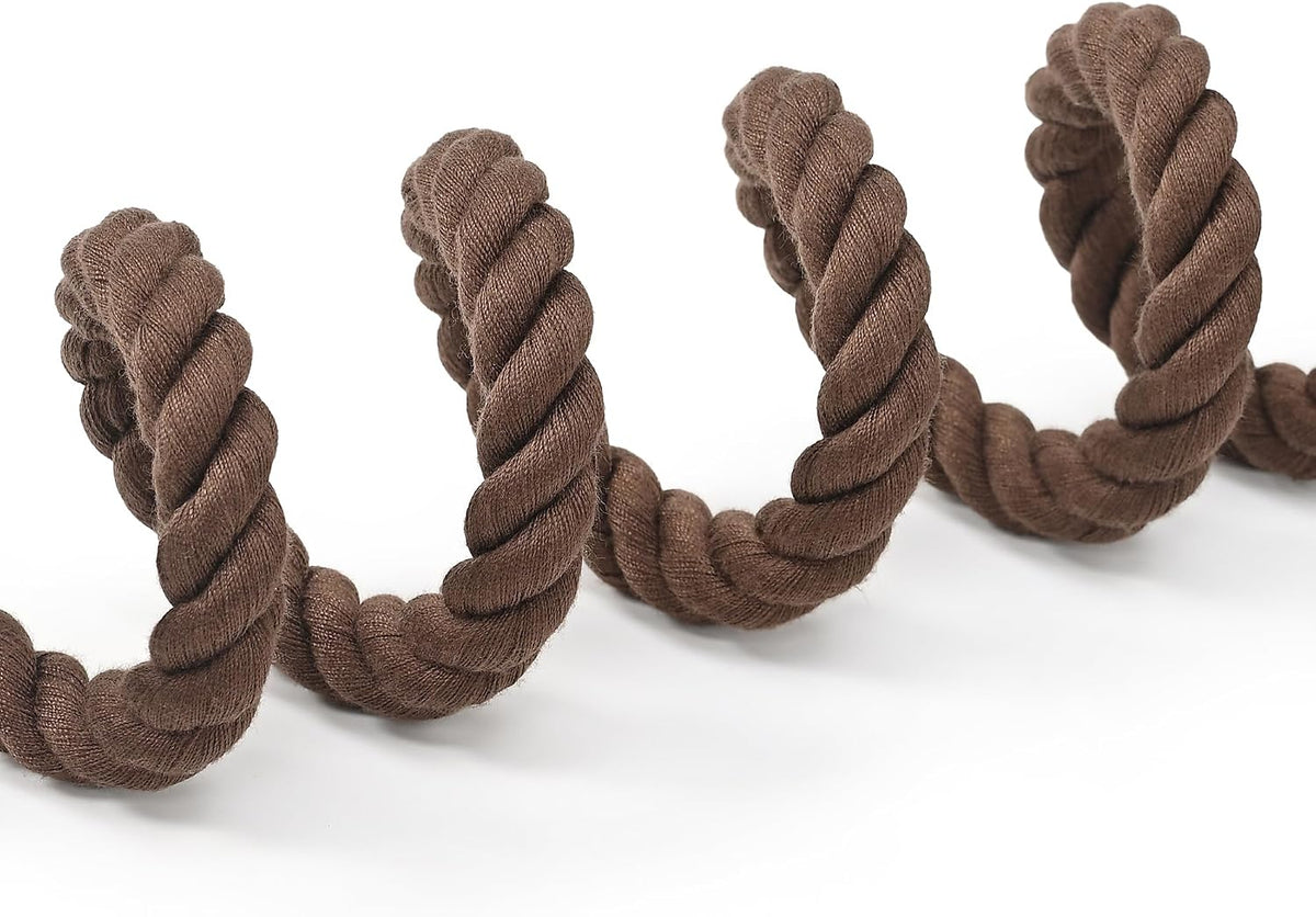 Mile High Life Dog Leash Braided Cotton Rope with Leather-Reinforced Ends