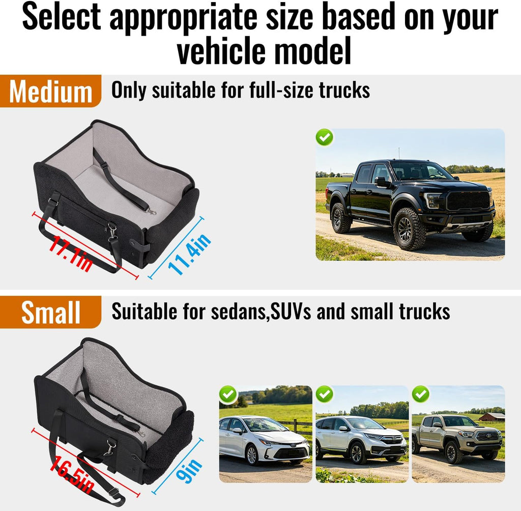 Center Console Dog Car Seat for Small Dogs,Fit for Full Size Truck