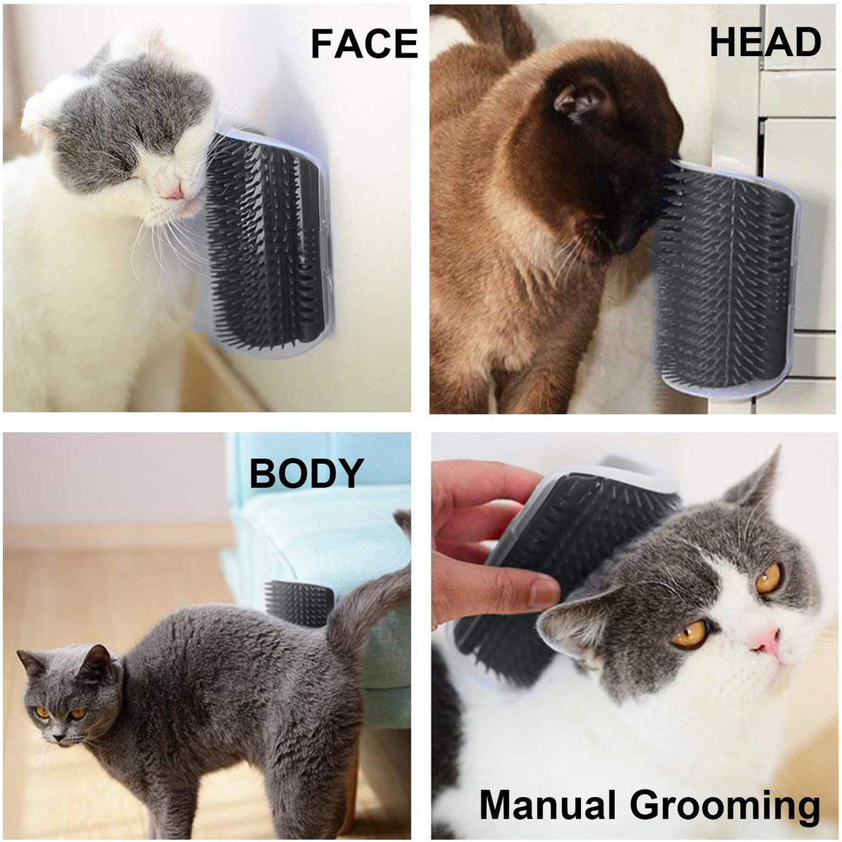 3.0 Softer Cat Self Groomer with Catnip, Dog Cat Corner Groomer Comb