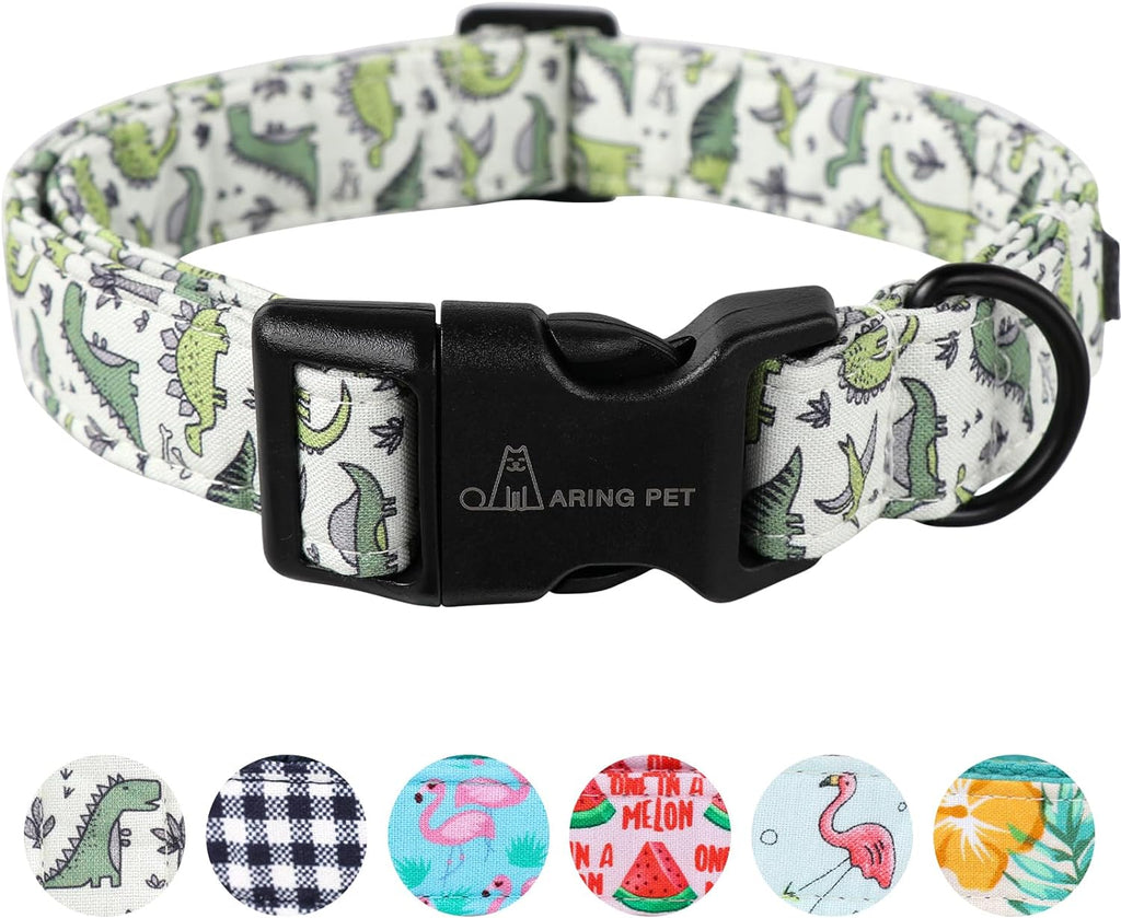 ARING PET Halloween Dog Collar-Cute Fall Dog Collar for Small Dogs, Cotton Halloween Orange Grid Dog Collars for Small M