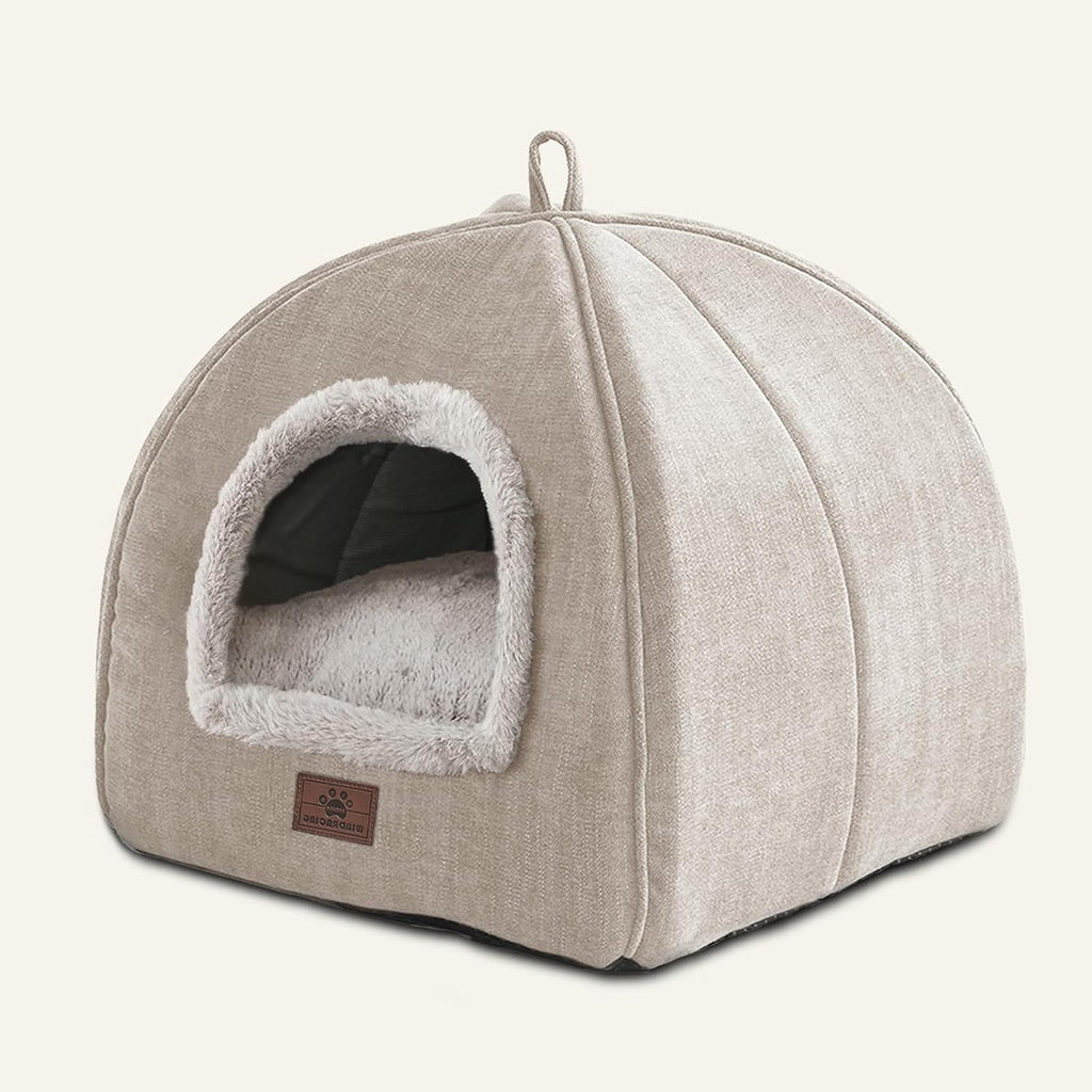 Cat Bed Cave-Cat Beds for Indoor Cats,Kittens and Small Pets,Soft and Warm Cats House Tent Bed,Foldable and Washable wit
