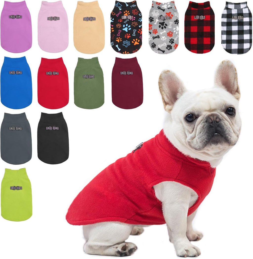 Dog Fleece Vest Sweater Winter Jacket for Small Medium Dogs- S