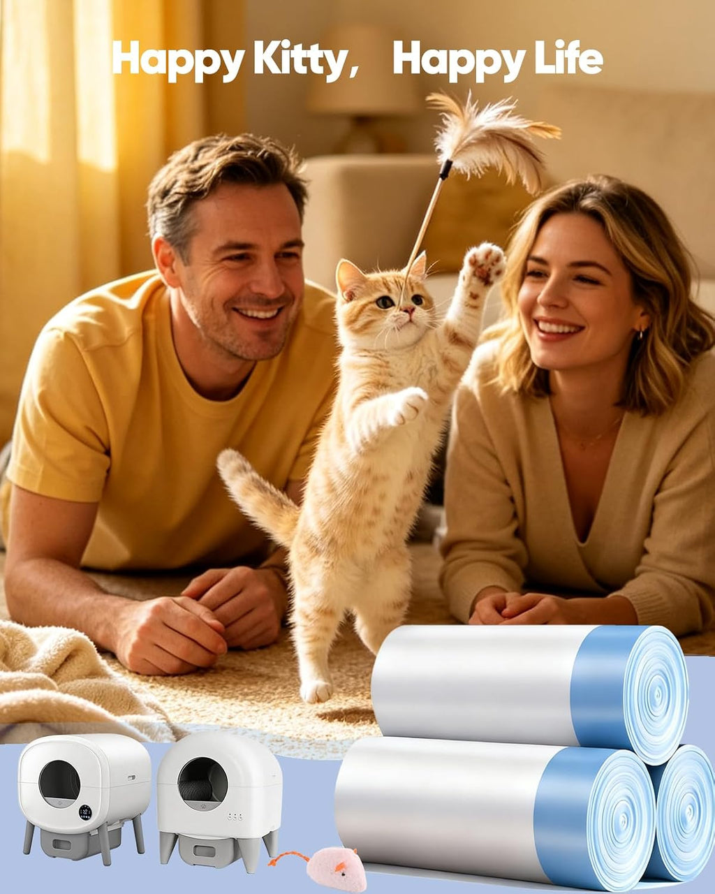 66 Count 26"x11.8" Cat Litter Box Bags Liners for Automatic Cat Litter Box
