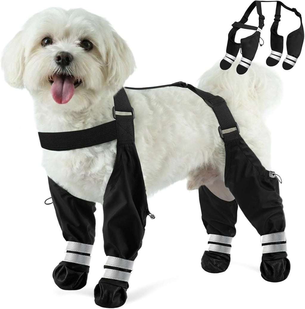 Waterproof Dog Suspender Boots, Dog Boots with Suspenders That Stay On, M