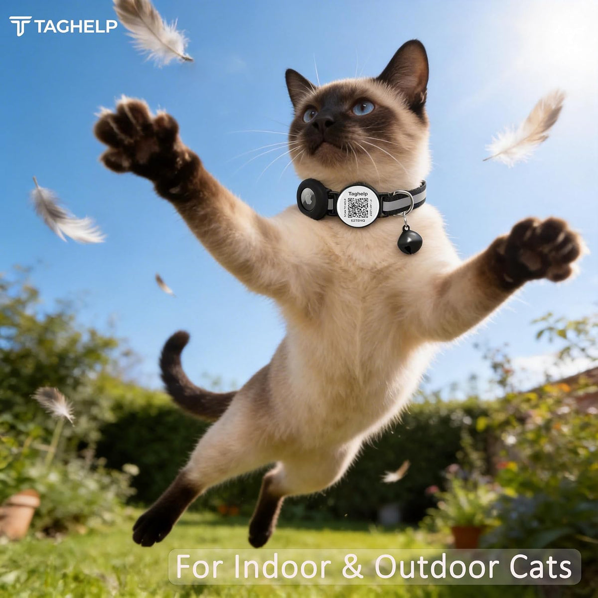 Reflective AirTag Cat Collar, Integrated Cat Collar with Air Tag Holder