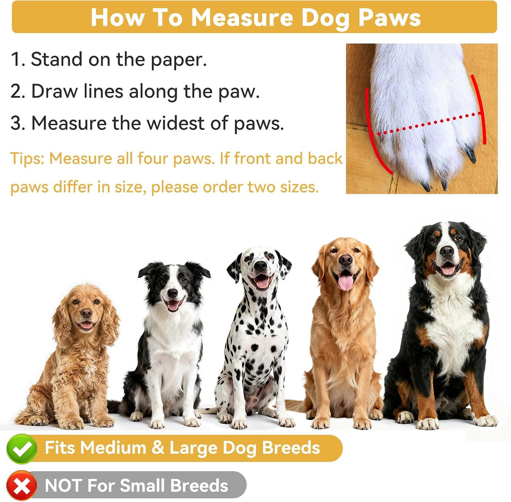 Dimicoo Breathable Dog Boots for Medium Large Dogs,Non-Slip Dog Shoes for All Weather and Hot Pavement,Soft Paw Protecto