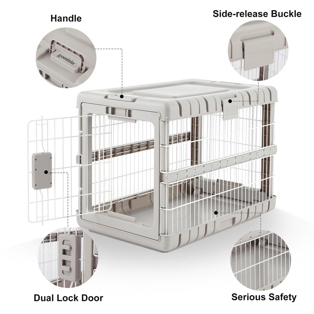 ZOMISIA 28" L Collapsible Dog Crate for Dogs, Heavy Duty Dog Kennel Indoor