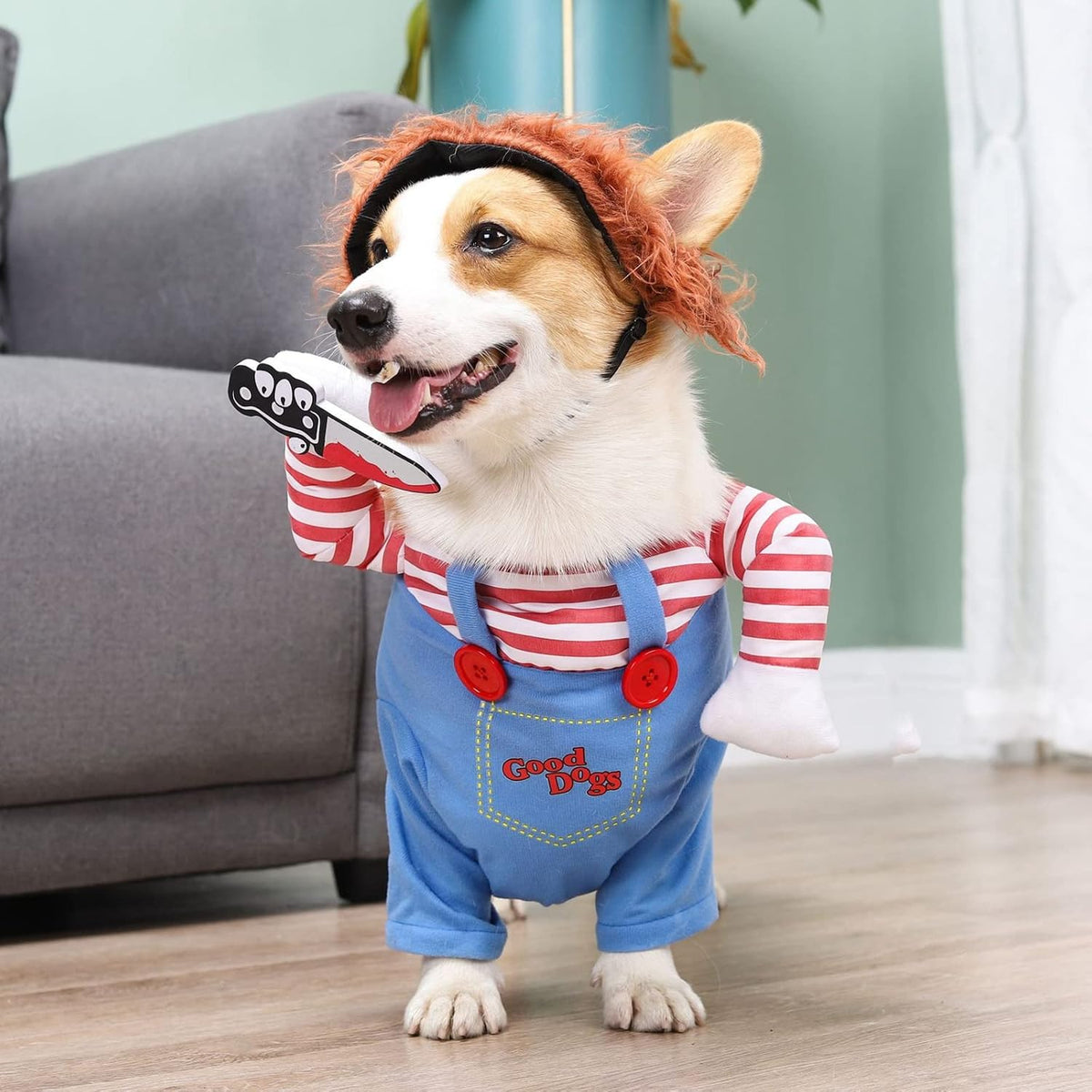 Pet Deadly Doll Dog Costume, Cosplay Halloween Christmas Funny Clothes Party Costume for Small Medium and Large Dogs (Sm